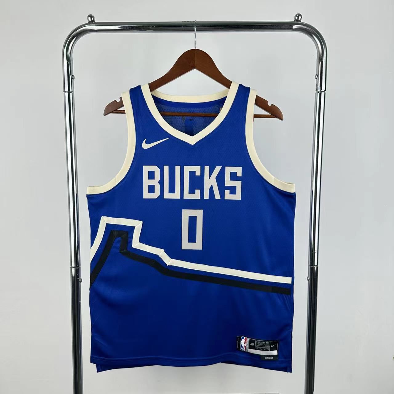 Men Milwaukee Bucks 0 Lillard Blue Nike City Edition Season 2025 NBA Jersey